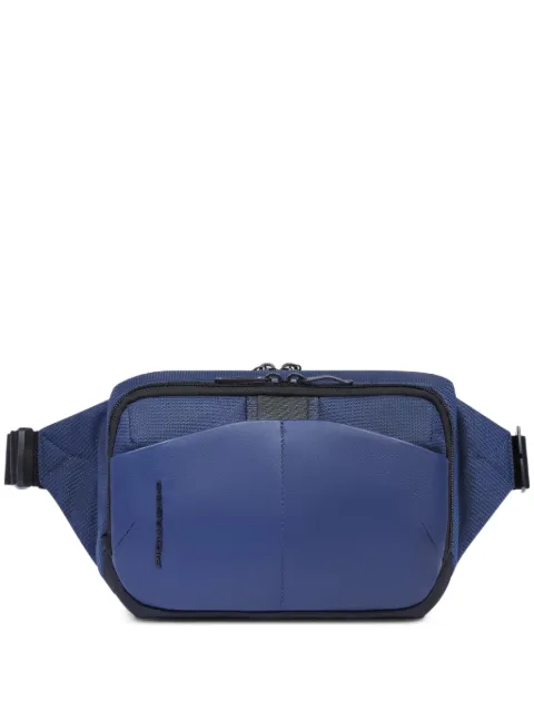 PIQUADRO logo-lettering mesh belt bag Blue CA6633S137