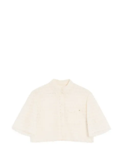 Valentino Garavani micro cotton fleurs a jour shirt Neutrals BAA0J1ACE