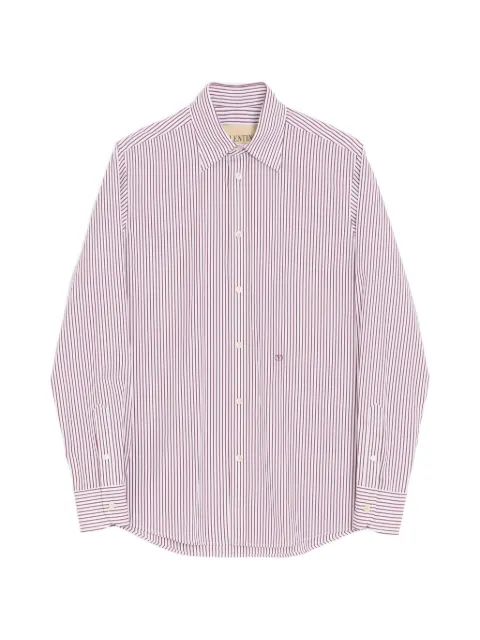 Valentino Garavani cotton poplin shirt with striped VLogo embroidery White VABS81BMR
