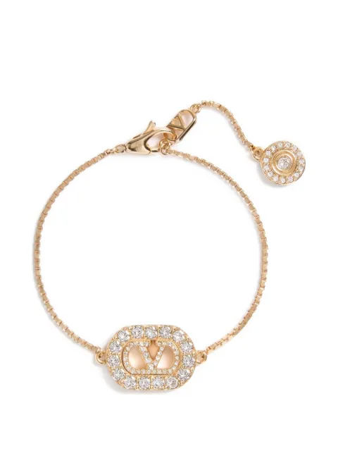 Valentino Garavani Vlogo Signature metal and swarovski crystal bracelet Gold WJ0CE4YCW