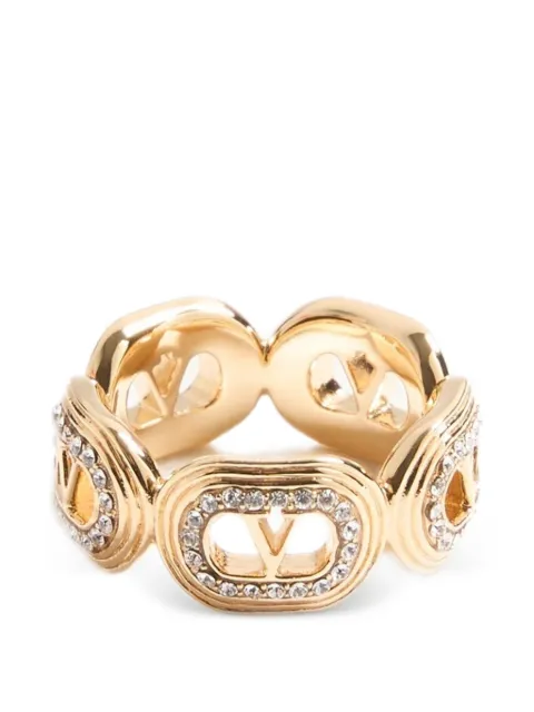 Valentino Garavani ovalette metal and Swarovski® crystal ring Gold WJ0CB2YCW
