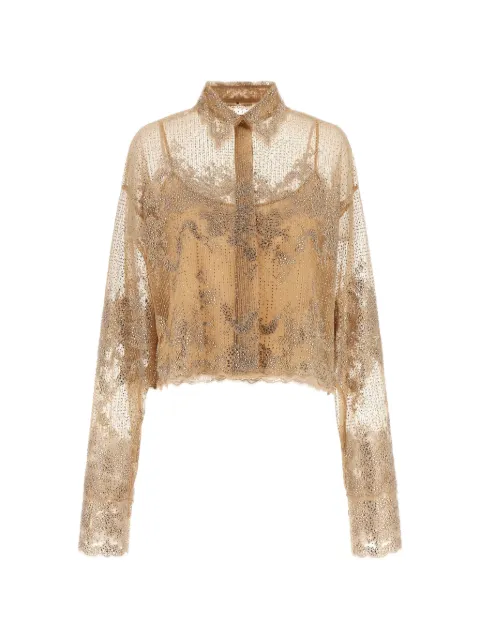 Ermanno Scervino crystal-embellished embroidered shirt Neutrals D482K726CSCTUJP51315