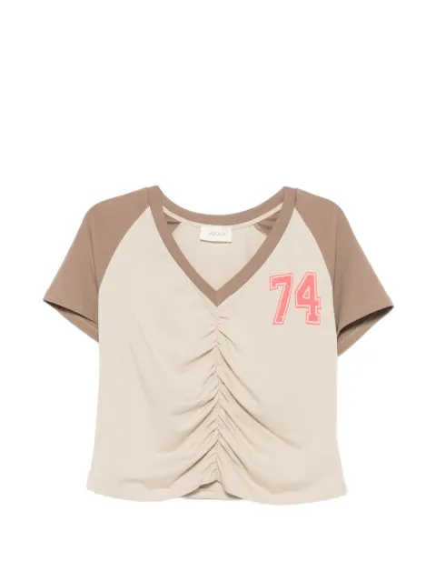 VICOLO ruched raglan-sleeve T-shirt Neutrals RAB0503
