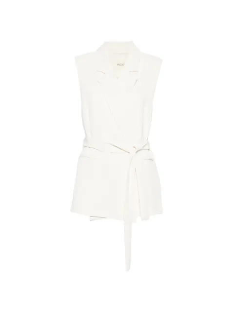 VICOLO belted sleeveless waistcoat Neutrals TAB1664