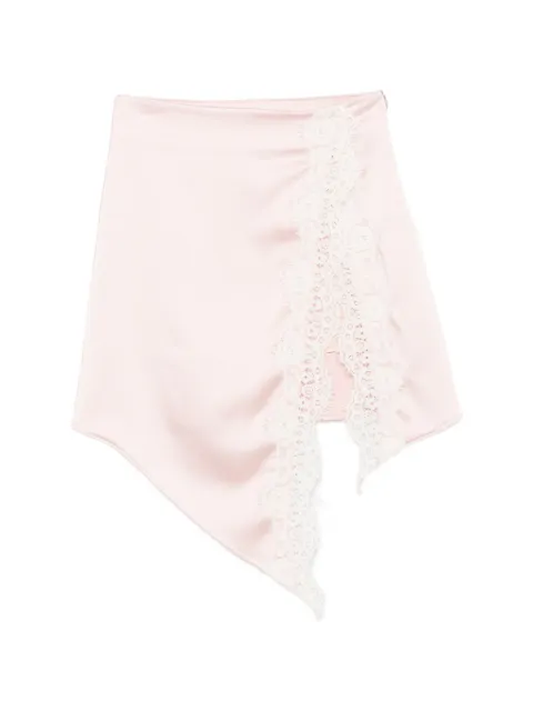 VICOLO lace-trim asymmetric mini skirt Pink TAB0915