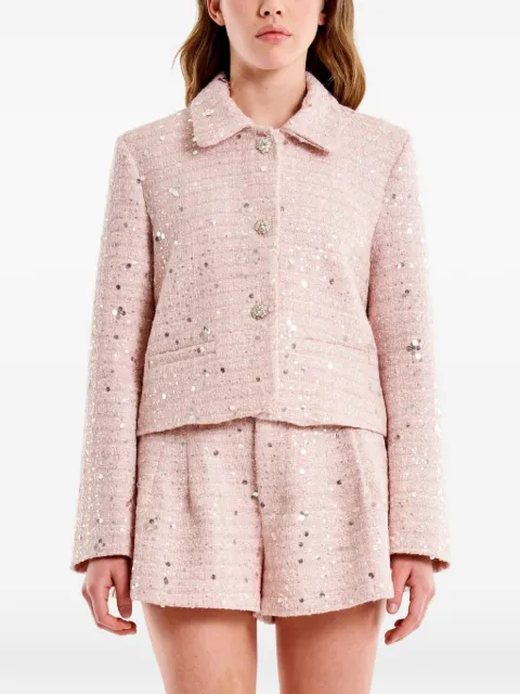 VICOLO sequin-embellished bouclé jacket Pink TAB0237