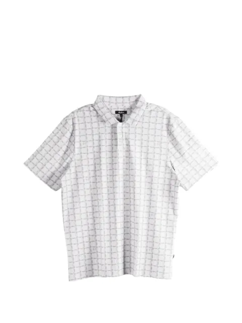 Malbon Golf Evergreen Performance Pique geometric-print polo shirt White ME0012