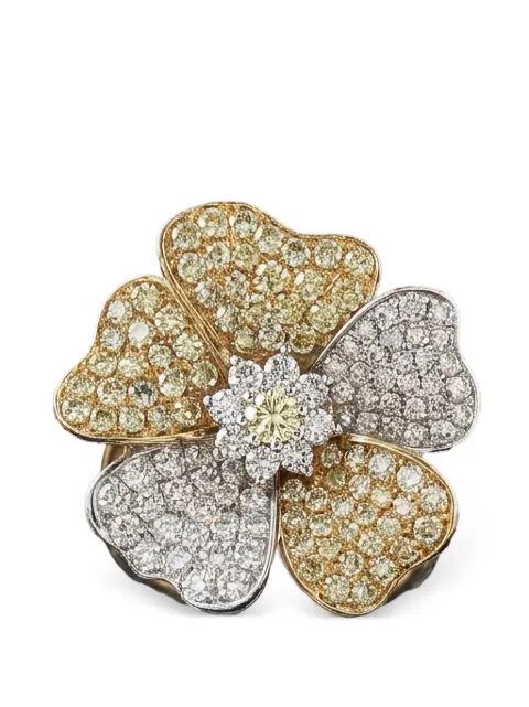 HYT Jewelry diamond flower ring Gold R1476JN