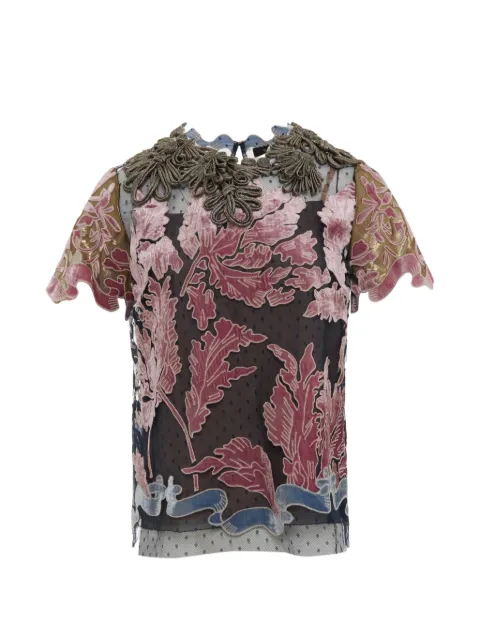Biyan Saluna floral-print blouse Black BBSS26008