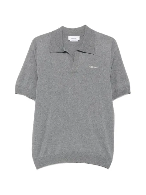 Alexander McQueen logo-embroidered polo shirt Grey 875478Q1BHG