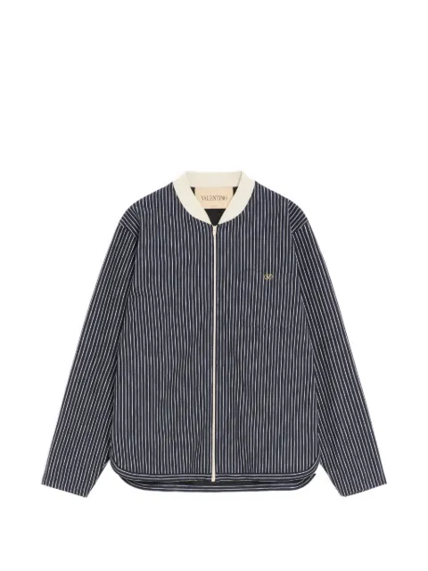 Valentino Garavani viscose sweatshirt with striped VLogo Blue VMB01HBM8