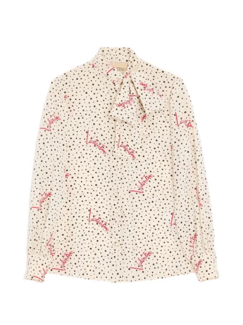 Valentino Garavani Plus De Pois crepe de chine bubble shirt Neutrals BAB8N0A9N