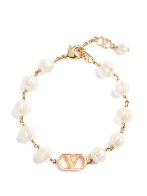 Valentino Garavani VLogo Signature pearl-embellished bracelets Gold WJ0CD0UXM