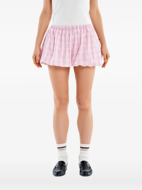 VICOLO check-pattern bubble-hem shorts Pink TAB0796
