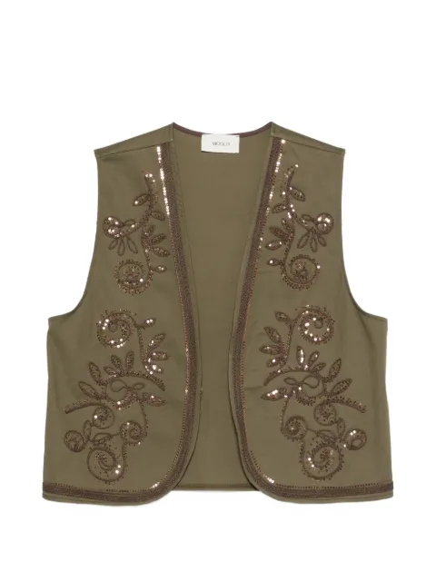 VICOLO sequin-embellished waistcoat Green TAB1534