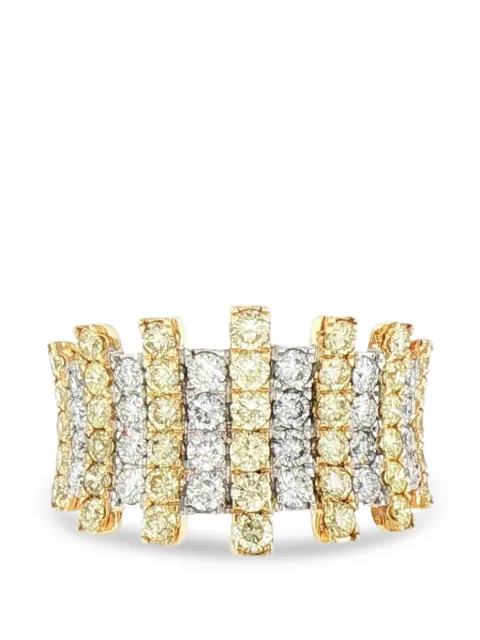 HYT Jewelry two-tone diamond ring Silver R1475JN