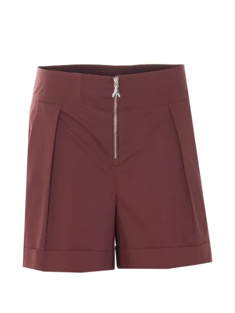 Patrizia Pepe pleated cotton shorts Brown 2P1751A9B9