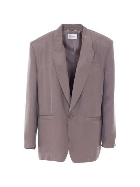Saint Laurent peak-lapel silk blazer Grey 856579PCEXY6J78