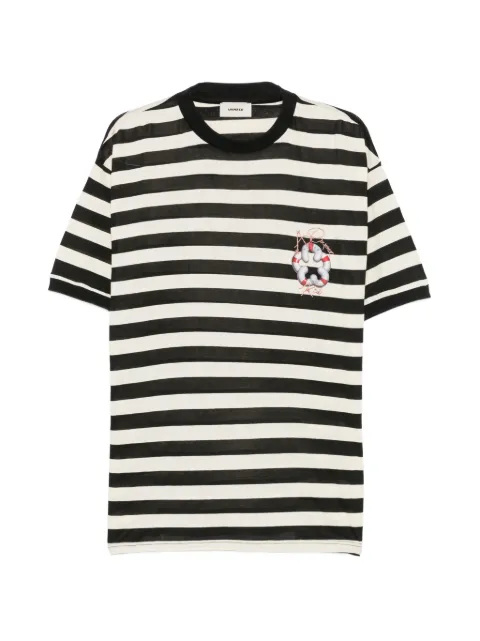 A Paper Kid striped graphic-print T-shirt Black S6PKUATH160