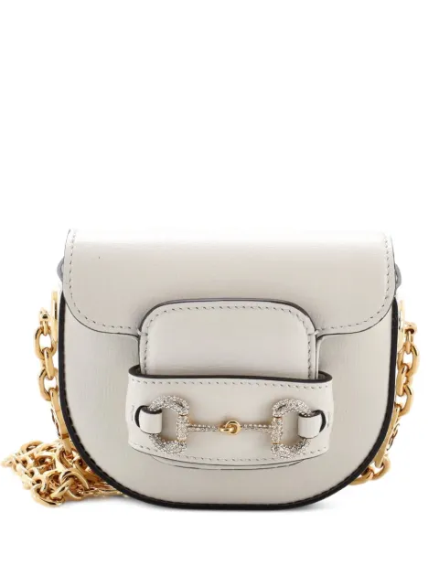 Gucci Pre-Owned Horsebit 1955 Chain Convertible Belt Bag Leather with Crystal Detail Mini shoulder bag Neutrals IEVRJWV2VJZQA8Y5