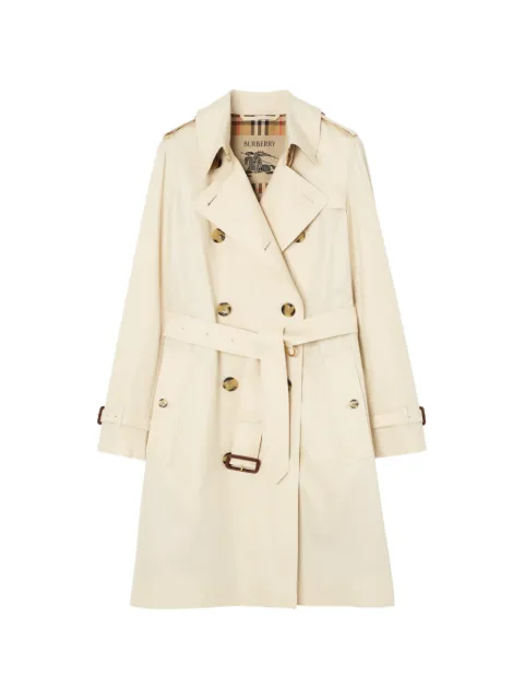 Burberry mid-length tropical gabardine Kensington trench coat Neutrals 8125763