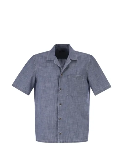 Peserico chambray-effect short-sleeves shirt Blue R56049L9805558962