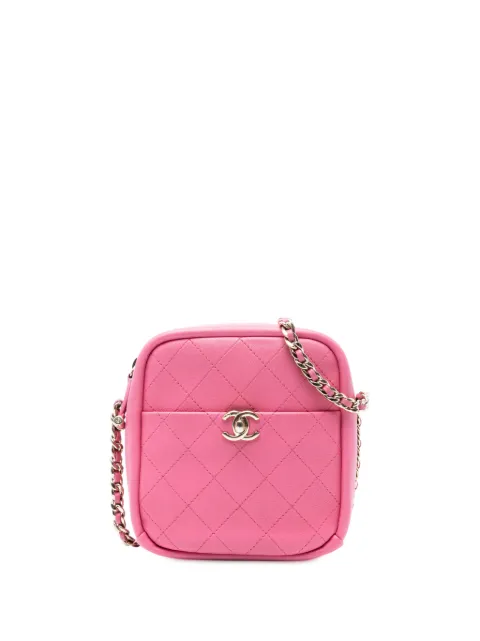 CHANEL Pre-Owned 2018-2019 Stitched Goatskin Casual Trip North South Camera Case crossbody bag Pink TKHVHB4HCJCPAWTT