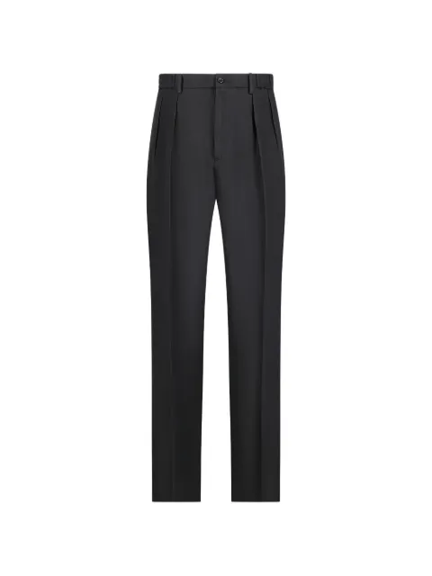Tagliatore pleated linen trousers Black PGORD24340021