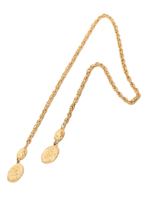 CHANEL Pre-Owned 1970-1980 CC Gold Plated Medallion Wrap Around Necklace costume necklace Gold F38OHWOEJYX6HKC5