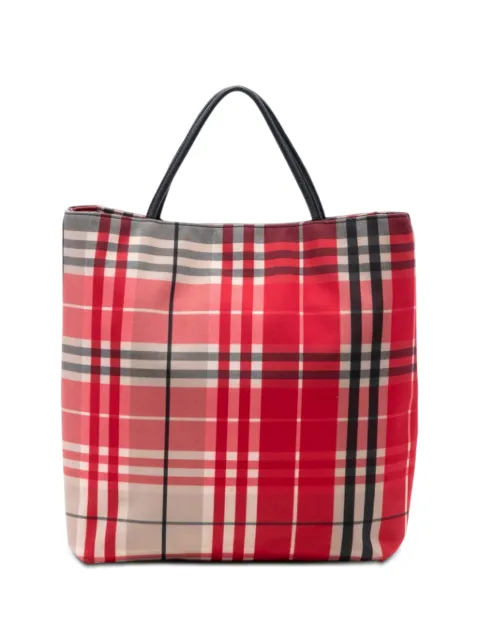 Burberry Pre-Owned 2000-2017 House Check Canvas tote bag Red XIRJ4T298BCG3WVJ