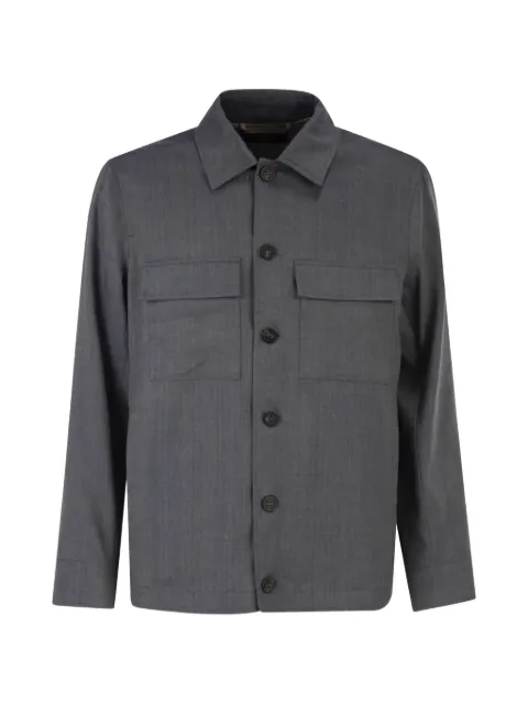 Peserico patch-pocket shirt jacket Grey R5275505792962