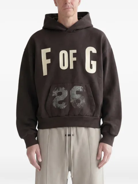 Fear Of God F Of G Classic logo-print raglan-sleeve hoodie Brown FG9M129938BHF