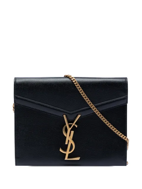 Saint Laurent Pre-Owned 2013-2025 Grain De Poudre Monogram Cassandra Chain Wallet crossbody bag Black OZAHDHQ2ZRUF5AYU