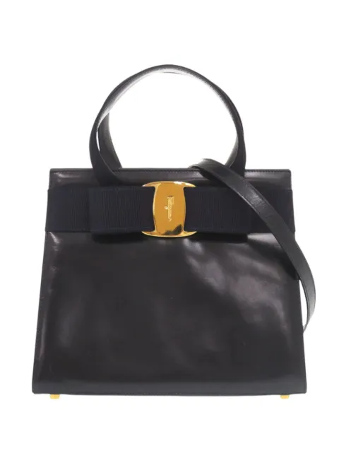 Ferragamo Pre-Owned 2000-2026 Leather Vara Bow satchel Blue 6P00PANDP8BS55U6