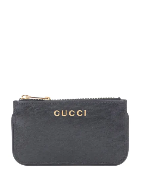 Gucci Pre-Owned 2016-2026 Leather Script coin pouch Black TWX398OT09IP4T80