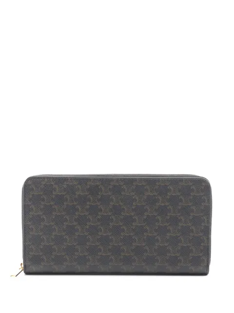 Celine Pre-Owned 2010-2026 Triomphe Coated Canvas Wallet long wallets Black HAI6IC0OGTAZZJ7X