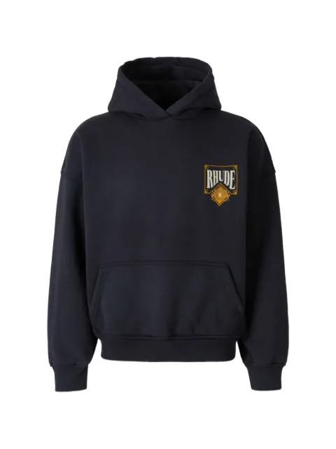 RHUDE logo-print hoodie Blue RHSS26HO05012BLK