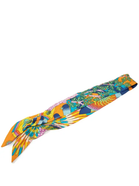 Hermès Pre-Owned 2000-2026 La Source de Pegase Silk Twilly Scarf scarves Orange QW3WBUA9QOMZHVHQ