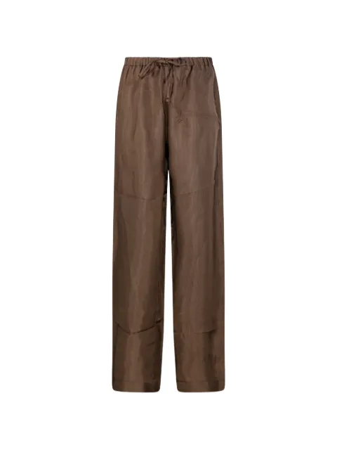 Róhe mini-check drawstring trousers Brown 41930015