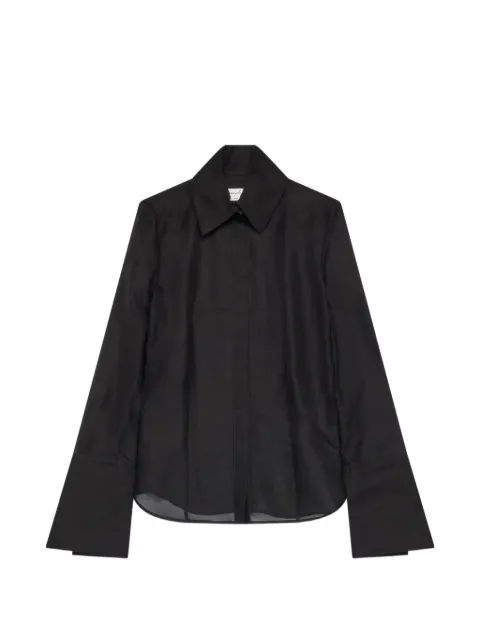 Matières Fécales sheer silk shirt Black MAT02B102