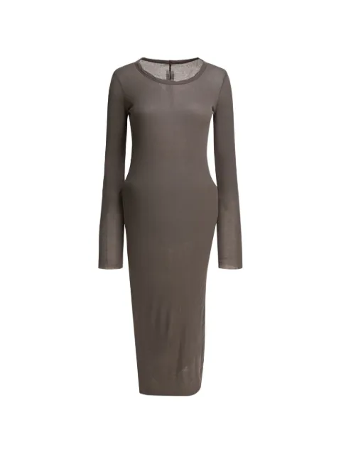 Rick Owens Euca long-sleeve midi dress Brown RP01F6546