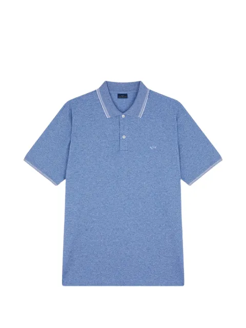 Paul & Shark logo-appliqué trimmed polo shirt Blue 25411205
