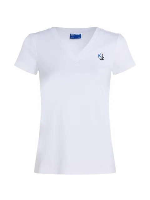 Karl Lagerfeld Jeans logo-print V-neck T-shirt White A2W17097100