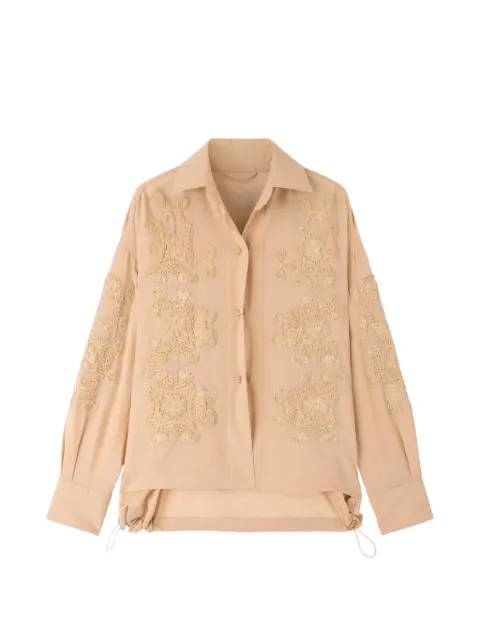 Ermanno Scervino floral-embroidered drawstring jacket Neutrals D486I724IPRJFA41213