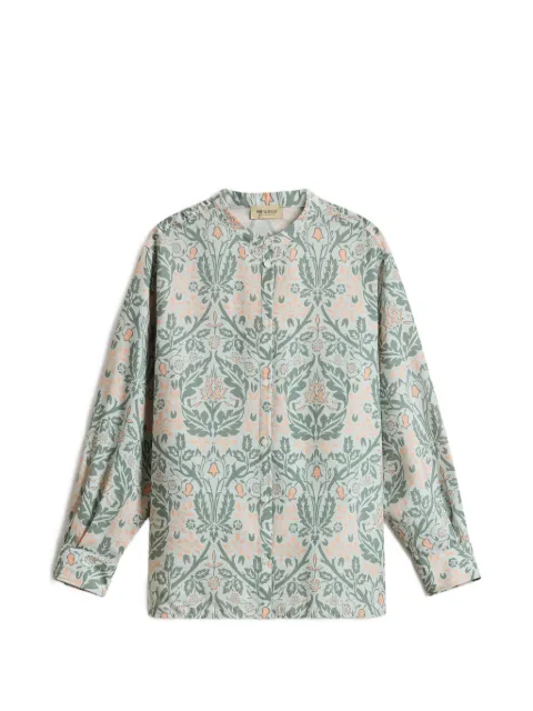 Woolrich floral-print band-collar shirt Green CFWWSI2017FRUT5331