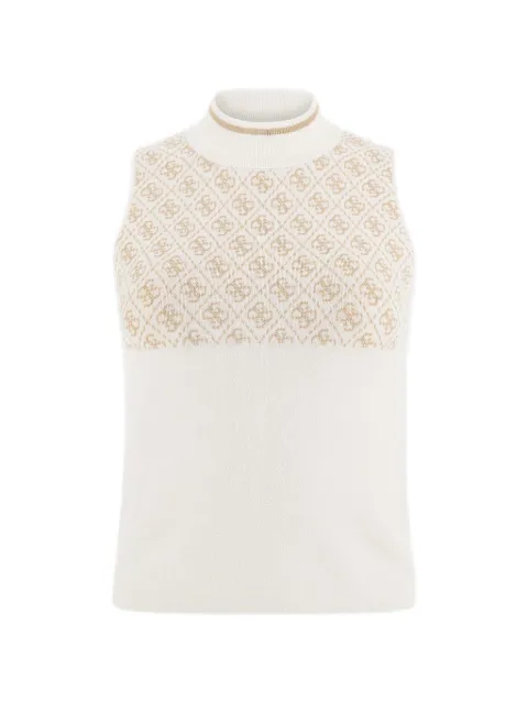 GUESS USA monogram-pattern mock-neck top Neutrals W3YR26Z37K0