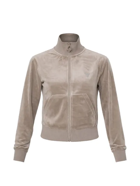 GUESS USA zip-fastening velvet jacket Neutrals V3BQ22K0232