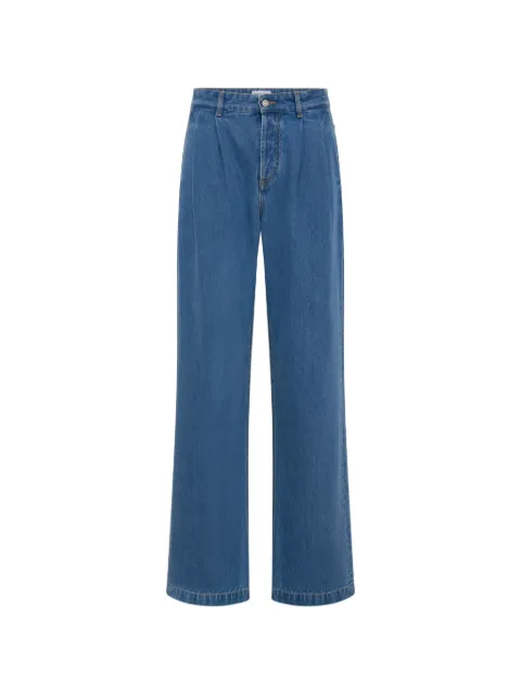 Marine Serre pleated loose-fit jeans Blue MPA094ACDEN0002BL05