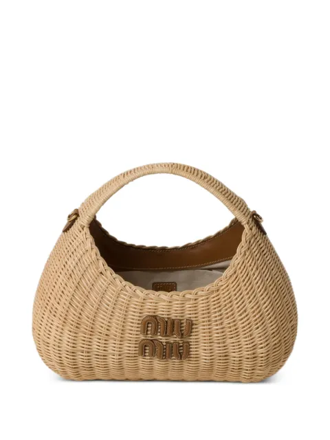 Miu Miu Wander wicker handbag Neutrals 5BC148VOOOABVU
