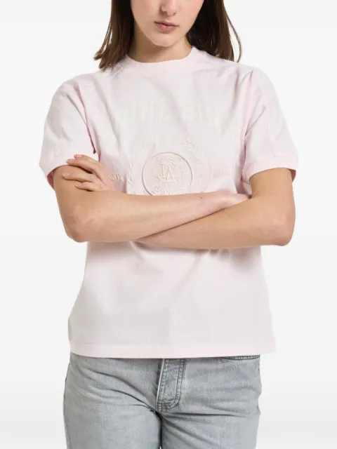 ANINE BING logo-print crest-embroidered T-shirt Pink 12505PINK